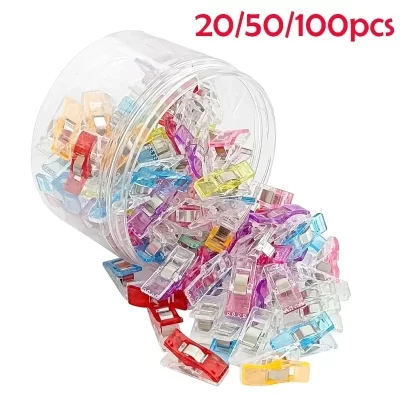 20/50/100PCs Sewing Clips Plastic DIY Crafting Crocheting Knitting Clothing Clips Assorted Colors Craft Securing Quilting Clip