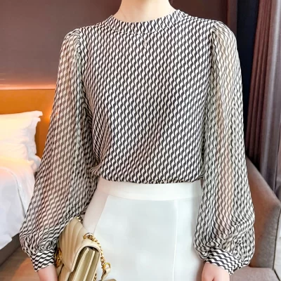 Stylish Women's chiffon Blouse for a Chic Look Fashion Luxury Women's Tops with Graceful Design Spring Summer tops blusa mujer