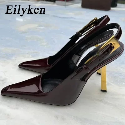 Eilyken 2024 New Design Thin High Heels Pointed Toe Women Pumps Street Style Banquet Buckle Strap Party Slingbacks Female Shoes