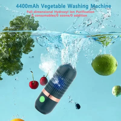 Protable Ultrasonic Fruit Vegetable Washing Machine Capsule Wireless Food Clean Suitable Outdoor Picnic Food Pesticide Purifier
