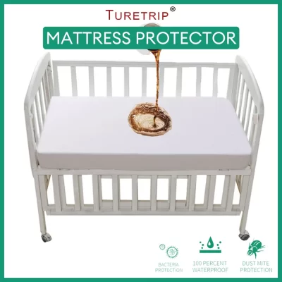 Baby Waterproof Mattress Protector Fitted Sheet Breathable & Noiseless Crib Toddler Baby Mattress Cover