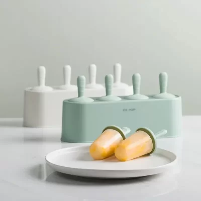 Home Popsicle Mold Set 4 Pieces Homemade Silicone Popsicle Maker Easy Release Ice Cream Molds Reusable Kitchen DIY Pop Molds