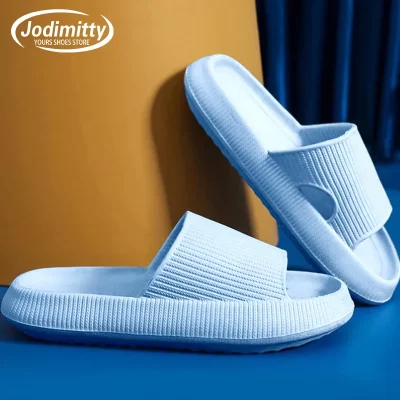 Thick Bottom Cloud Slippers Men Women Non-Slip Bathroom Home Flip-Flops Soft Sole Eva Indoor Sandal Summer Beach Outdoor Slides
