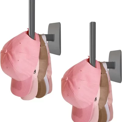 Hat Rack for Baseball Caps Adhesive Hat Hooks for Wall Cap Hanger Storage Cap Organizer No Drilling Hat Holder for Door Closet