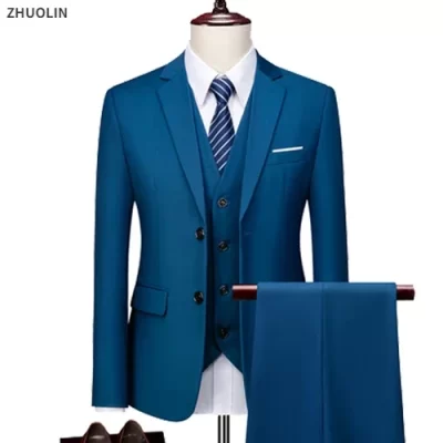 Wedding Suits For Men Elegant Blazers Set 3 Pieces Luxury Business Formal Vest Pants Full Coats 2022 Jackets