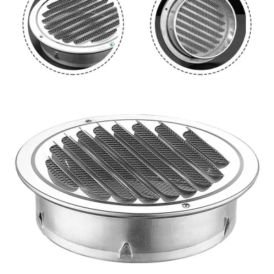 70-300mm Round Stainless Steel Vent Grille Exterior Wall Duct Ventilation Tool Exhaust Grille Cover Cooling Heating Vents Cap