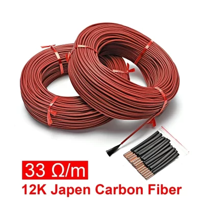 50 to 100 Meters 12K Floor Warm Heating Cable 33ohm/m Carbon Fiber Heating Wires heating wire coil
