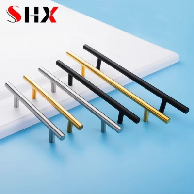 Black Golden Silver Handle Stainless Steel Kitchen Cabinet Door Knob Furniture Drawer Pull Hardware Pulls T Bar Handle