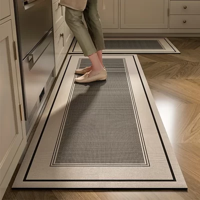 Kitchen Floor Mat Absorbent Non-slip Carpet Diatom Mud Foot Mats Minimalist Style Home Decoration Rug Dark Color Antifouling