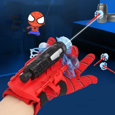 Cartoon Cosplay Launcher Spider Silk Anime Figure Gloves Web Shooters Spider-man Halloween Prop Toys for Children Wrist Launcher